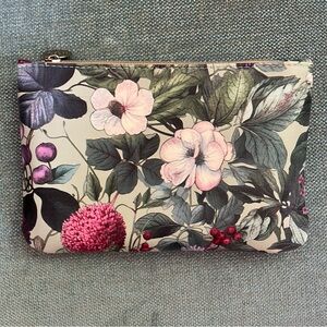 Ipsy Floral Cosmetic Bag - Pink and Green